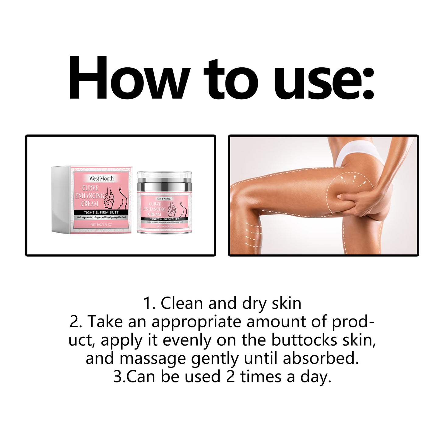 West&Month Curve Enhancing Cream, Sculpting The Hips And Firming The Curves Of The Body