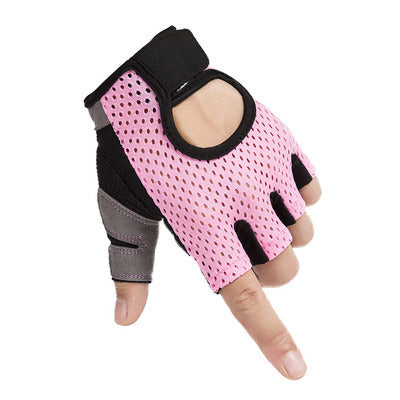 Fitness Gloves Women's Dumbbell Exercise Bicycle Riding Non-Slip Breathable Sports Thin Sunscreen Gloves Half Finger Spring And Summer