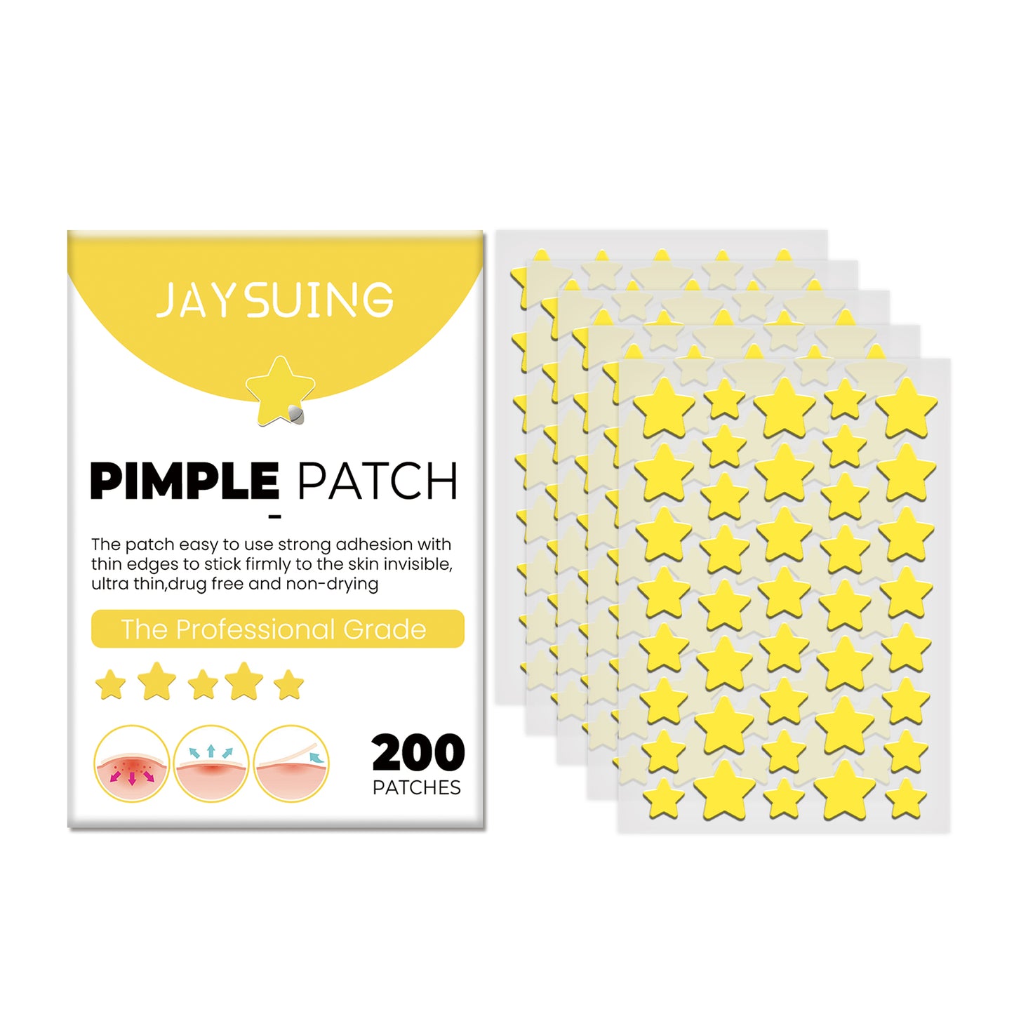 Jaysuing Star Acne Patch Clear Acne Skin Care Facial Cover Acne Invisible Acne Patch
