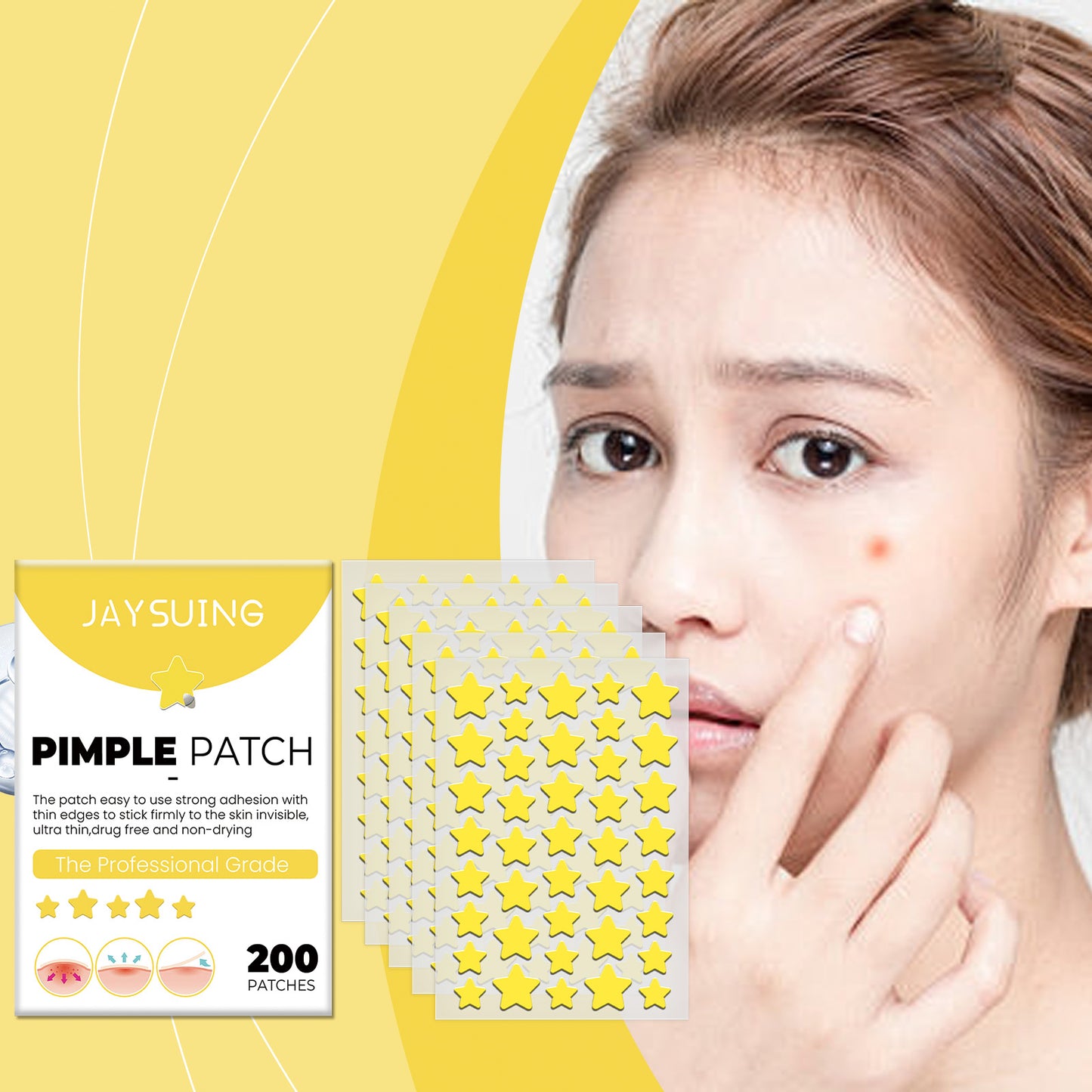 Jaysuing Star Acne Patch Clear Acne Skin Care Facial Cover Acne Invisible Acne Patch