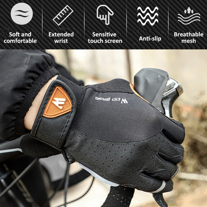 WEST BIKING Sports Cycling Gloves Touch Screen Men Women Gloves Winter Windproof MTB Bicycle Motorcycle Ski Snow Fitness Gloves