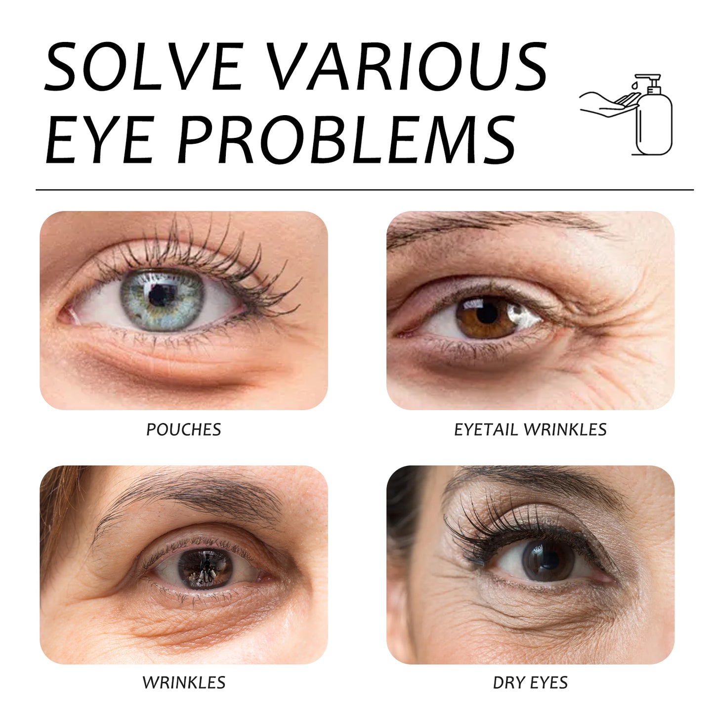 EELHOE Firming Eye Cream, Fade Fine Lines Crow's Feet Moisture Delicate Skin Around The Eyes Hydrating Anti-Wrinkle