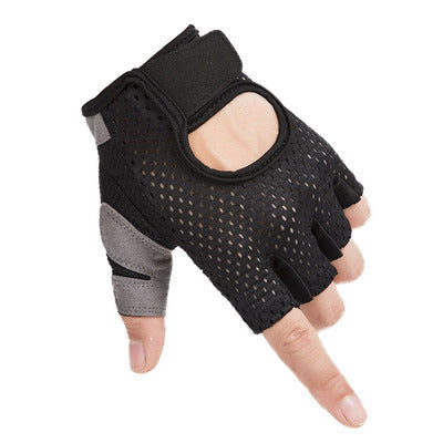Fitness Gloves Women's Dumbbell Exercise Bicycle Riding Non-Slip Breathable Sports Thin Sunscreen Gloves Half Finger Spring And Summer