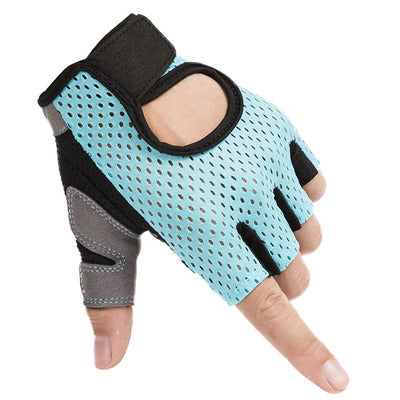 Fitness Gloves Women's Dumbbell Exercise Bicycle Riding Non-Slip Breathable Sports Thin Sunscreen Gloves Half Finger Spring And Summer